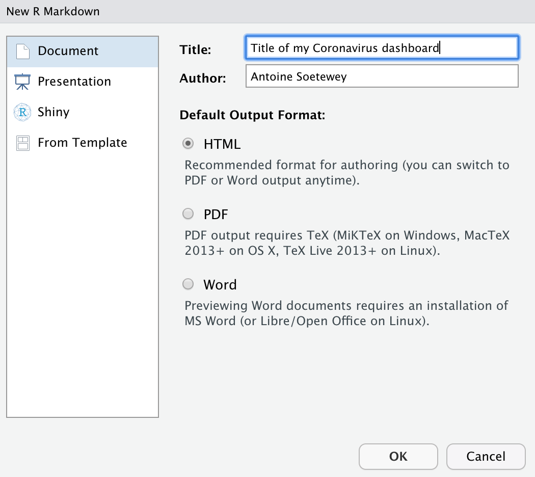 How to create a simple Coronavirus dashboard specific to your country
